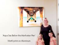 Aqua Sea Below the Pier 30x40 Print on Aluminum