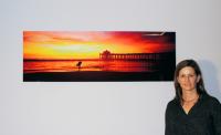Sunset Surfer on Aluminum 16x48