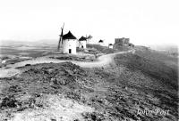 Windmills and Castle La Mancha Spain