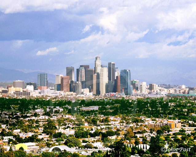 View of downtown Los Angeles buildings 12-25-12