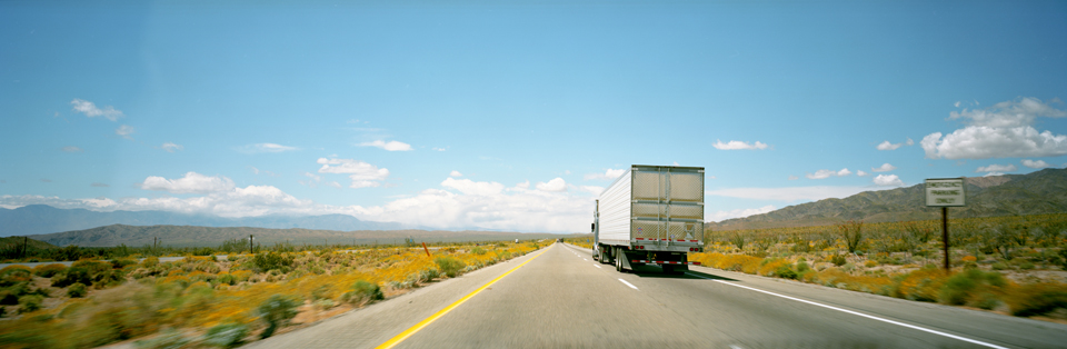 Truck on Interstate Highway Near Palm Springs