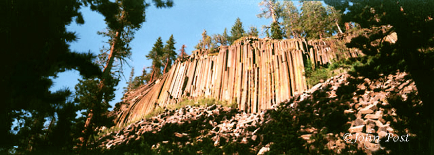 View up towards rock formation