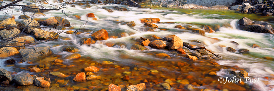 View of river and rocks