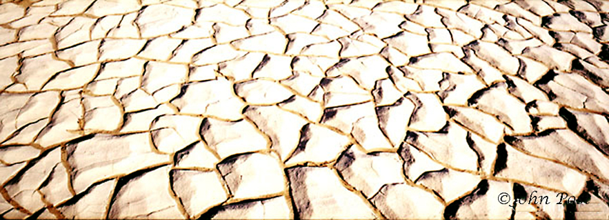 Dried, broken, cracked, mud