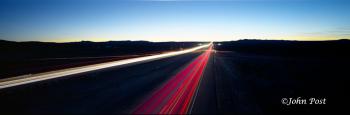 Los Vegas Highway Auto lights Red White Streaks