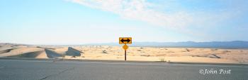 Road Sign Decision Highway Algodones Dunes