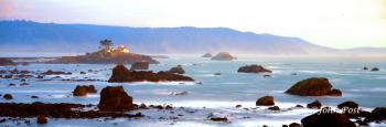 Crescent City Lighthouse Across Rocky Coast