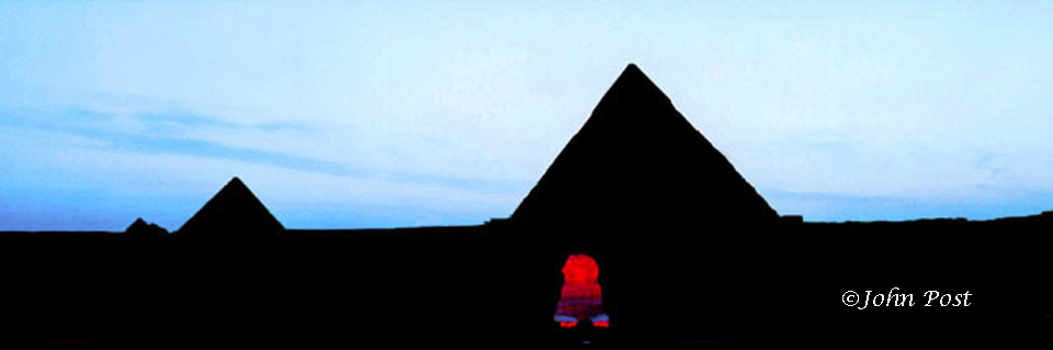 sunset Silhouette Giza Pyramids