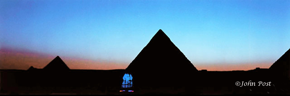 Blue sphinx sunset Silhouette Giza Pyramids