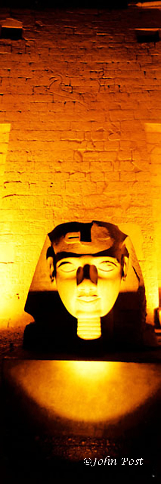 Ramese bust at night