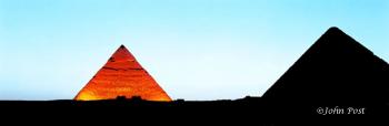 Giza Pyramids Silhouette and Lights