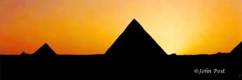 Giza Pyramid Sunset Silhouette