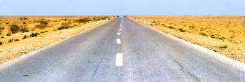 Crooked Lines On Highway from Siwa Oasis