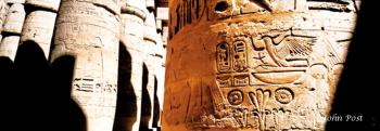 Karnak Temple Luxor Detail of Column in Hypostyle Hall