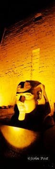 Head Rameses II at Night Luxor Temple