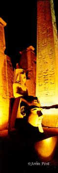 Rameses II and Obelisk at Night