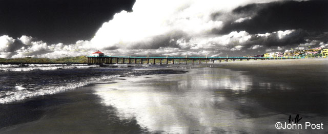 Manhattan Beach Pier Low Tide & Cloud