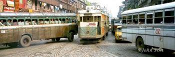 Calcutta Bus and Trolly Traffic