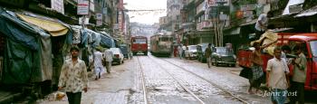 Street Walking Calcutta Trolley India