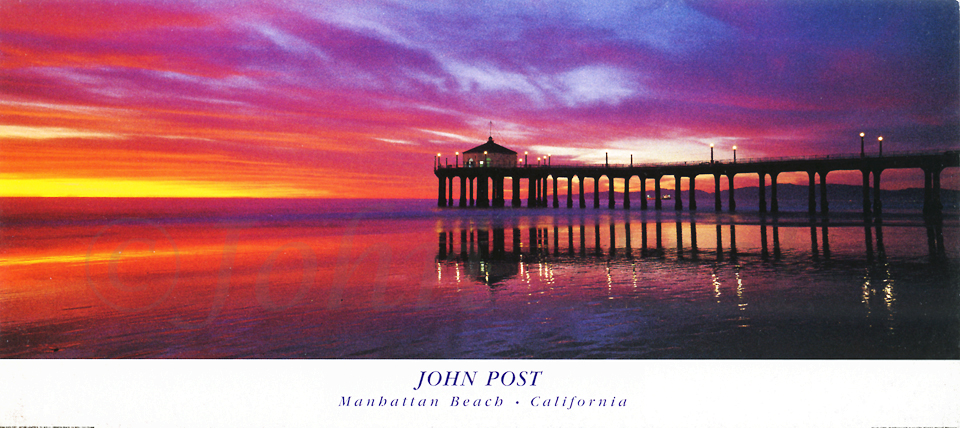 Manhattan Beach Pier Extreme Sunset - Poster 16x36