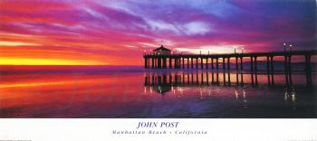 04 Extreme Sunset Manhattan Beach Pier California 16x36 poster