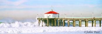 Manhattan Beach Pier Winter Solstice B Crashing Wave