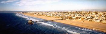Aerial of Manhattan Beach Pier and Beachfront