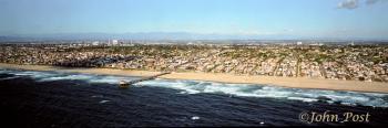 Manhattan Beach Aerial Los Angeles and Snowcapped Mountains B