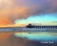 Cloud Sunset Low Tide Pier and Bird