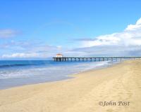 Manhattan Beach Pier Ocean Seashore and Blue Sky