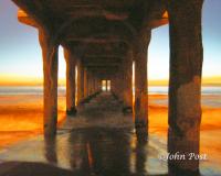 Under the Manhattan Pier Lights at Sunset