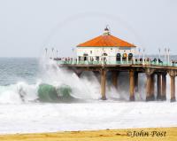 Storm Wave and Manhattan Beach Pier
