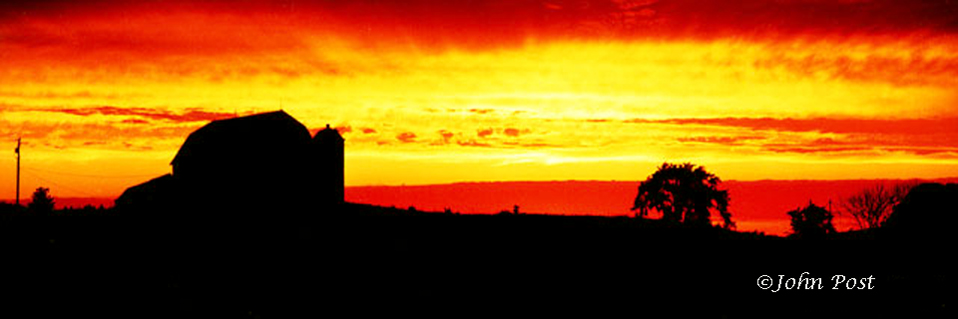 Barn sunset