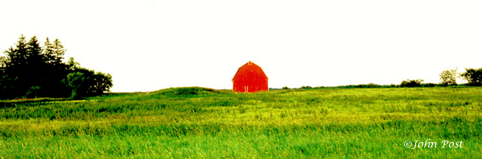 Barn in field