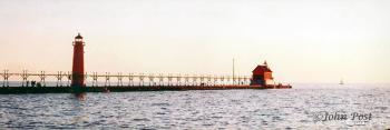 Lake Michigan Lighthouse and Jetty