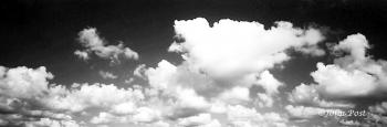 Clouds Puffy Black and White 