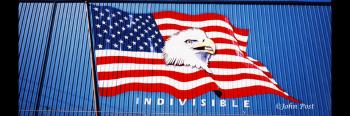 American Flag and Eagle Painted on Wall