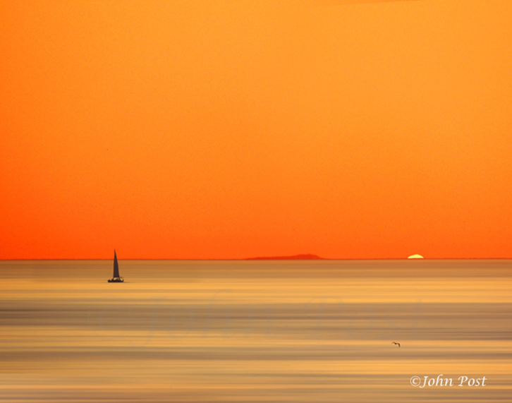 Seascape 029 San Nicholas Island and Sailboat