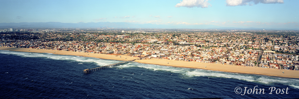 Hermosa Beach Los Angeles and Snowcapped Mountaians A