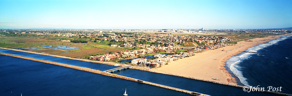 Aerial view of Playa del Rey from ballona creek