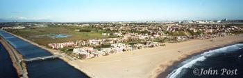 Playa Del Rey Aerial with Snowcapped Mountains