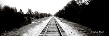Mainline Railroad Tracks Black and White