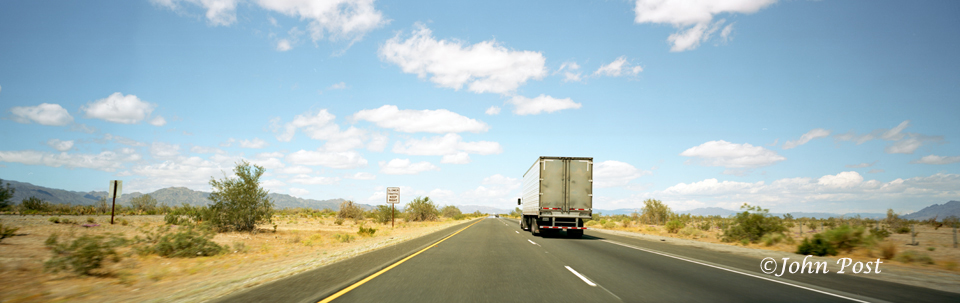 Truck on highway