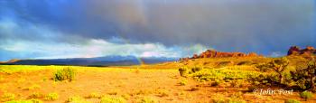 Desert Rainbow Storm Clouds