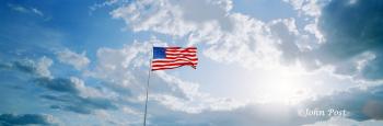 American Flag Stars and Stripes Clouds Wind Sun