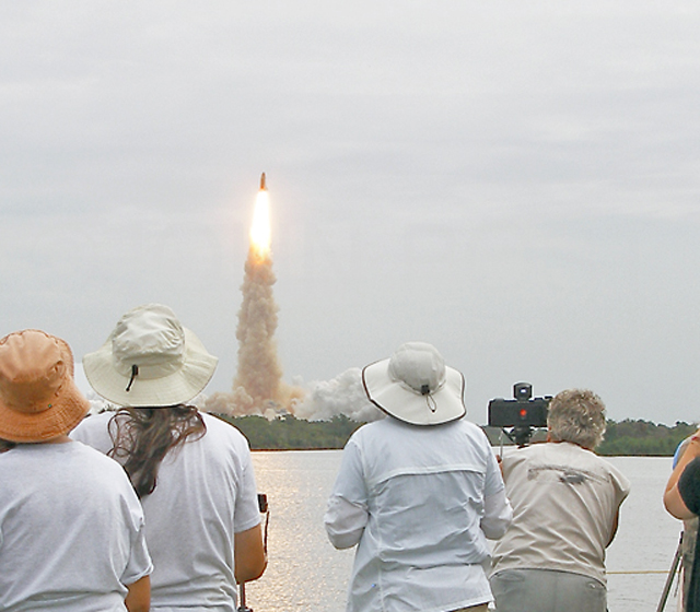 View of myself photographing liftoff of STS-135.  7-8-11