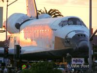 Space Shuttle Endeavour in Los Angeles Sunset