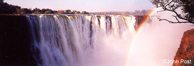 Victoria Falls, Tree, Rainbow Zimbabwe, Africa
